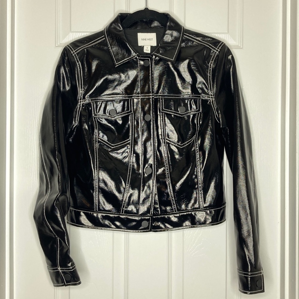 Nine West Faux Patent Leather Jacket